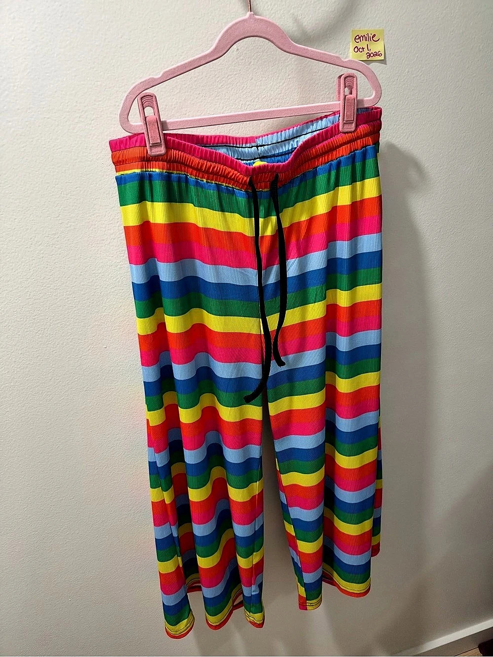Burnt Toast Fruit Salad Rainbow Stripe Cropped Pants Wide Leg Multi Rainbow M/L